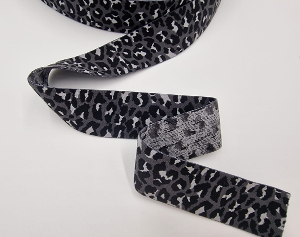 Gummiband Leo 40 mm dunkelgrau-schwarz